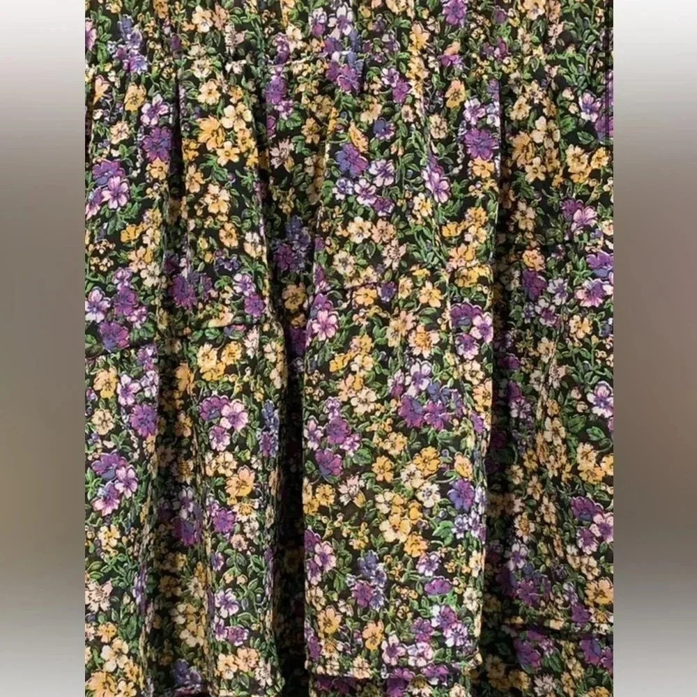 *Final Price* Zara Floral Tiered Ruffle Mini Dress Long Sleeves EUC Size Medium - Picture 4 of 4